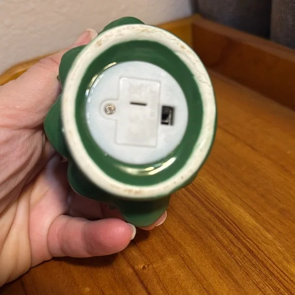 MINI VINTAGE STYLE RETRO CERAMIC LIGHTED GREEN 4" CHRISTMAS TREE - Picture 6 of 8